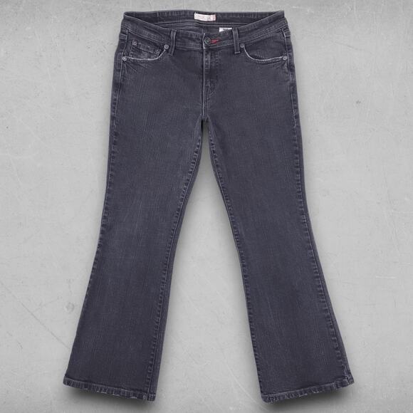 Levis 518 Bootcut Jeans Women 32 Black Stretch Low Rise Y2K Cowgirl Chic Rodeo - Picture 2 of 10